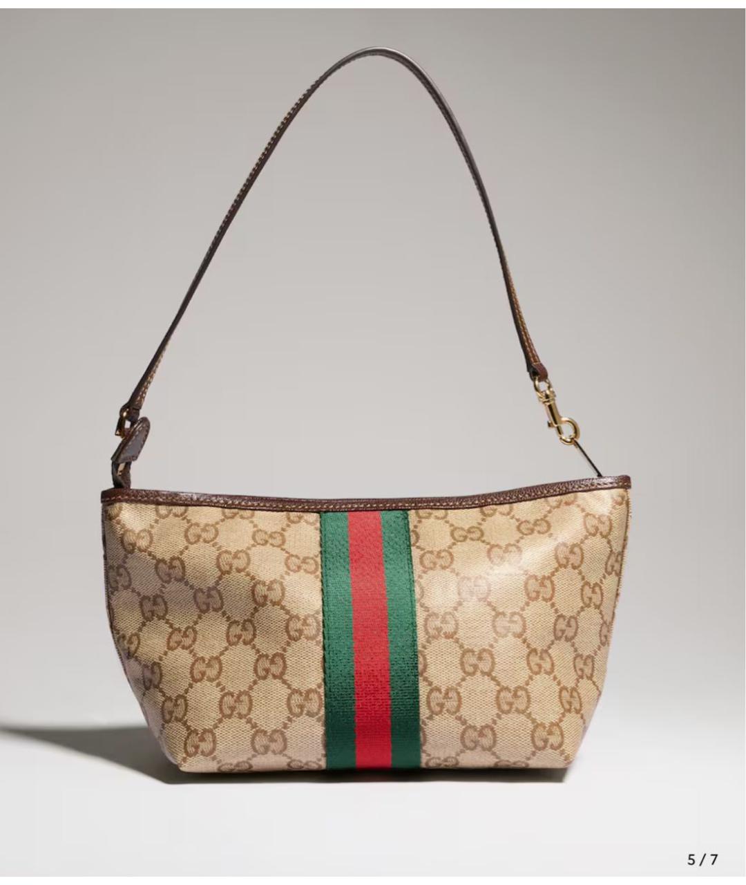 GUCCI Бежевая сумка с короткими ручками, фото 3