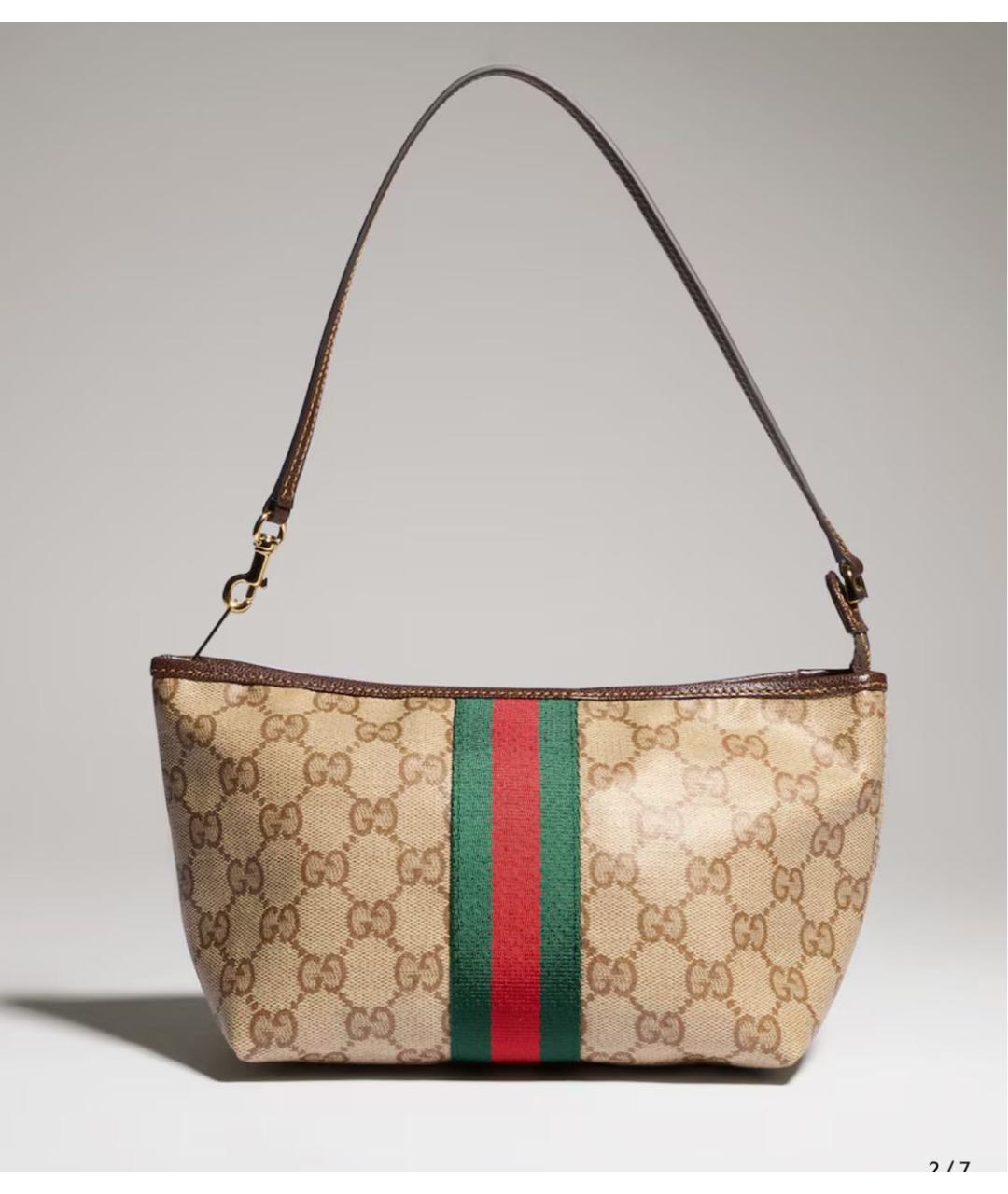 GUCCI Бежевая сумка с короткими ручками, фото 4