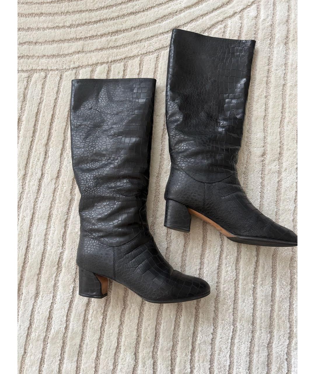 CASADEI Черные кожаные сапоги, фото 6