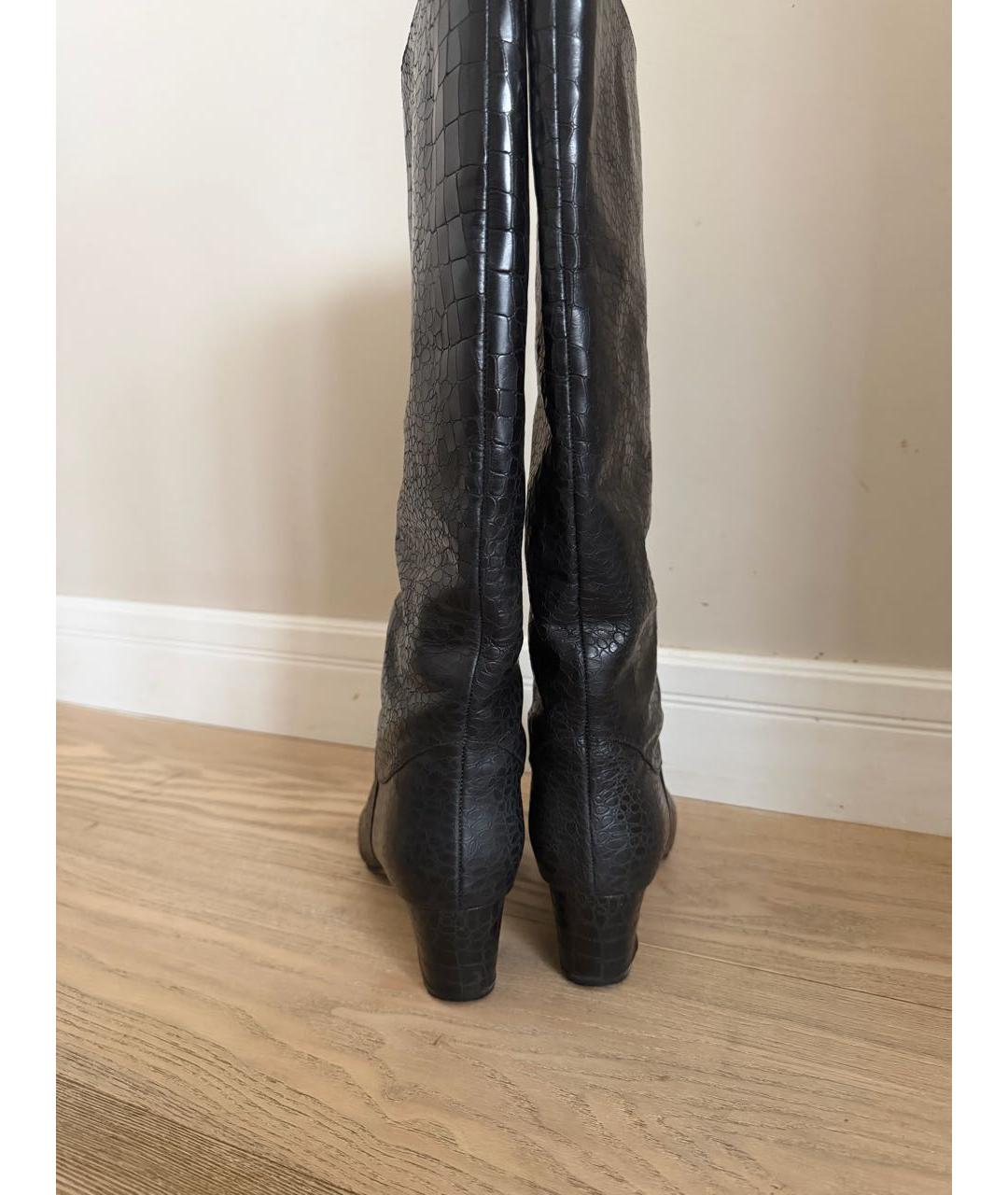 CASADEI Черные кожаные сапоги, фото 4