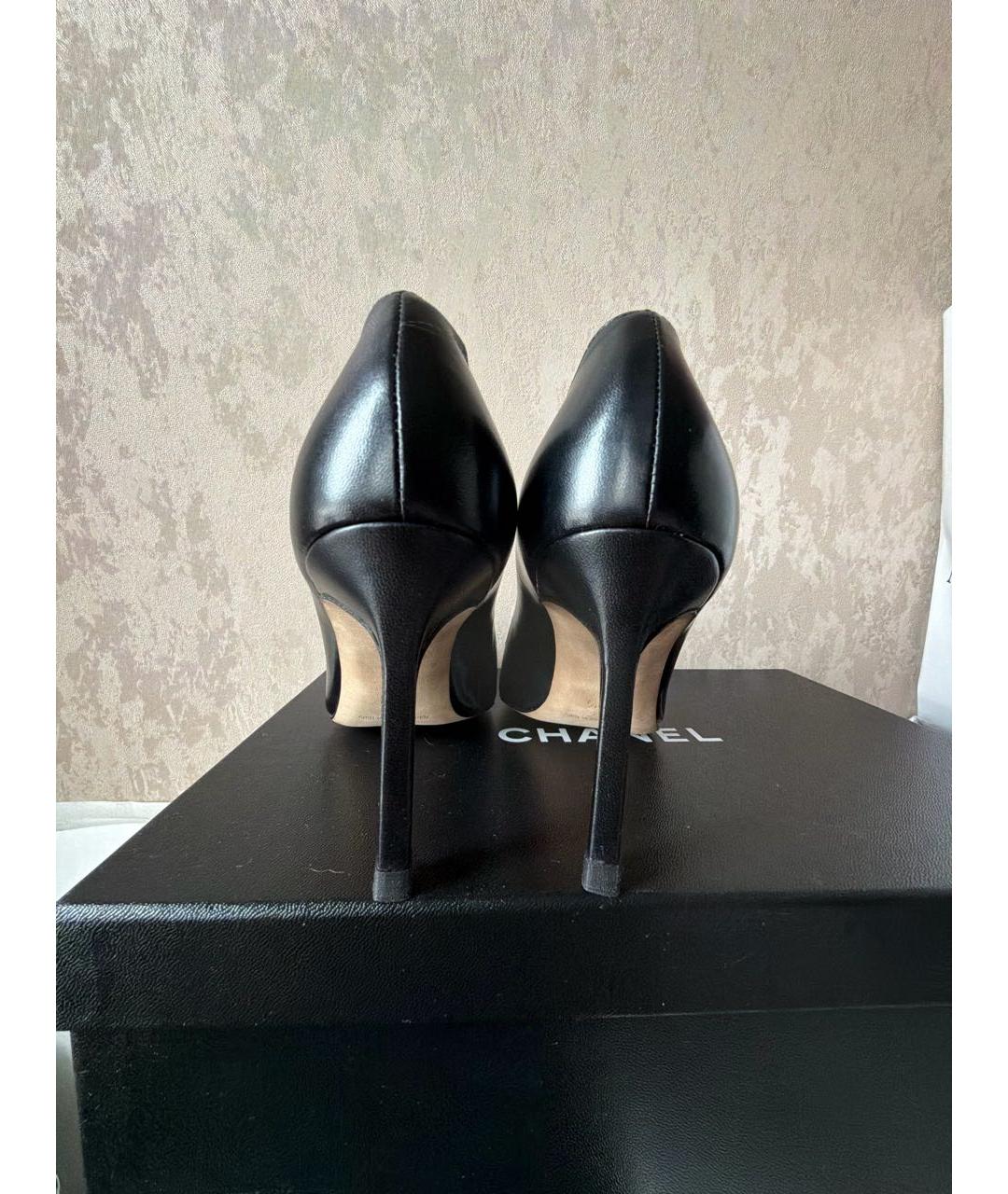 MANOLO BLAHNIK Черные кожаные туфли, фото 4