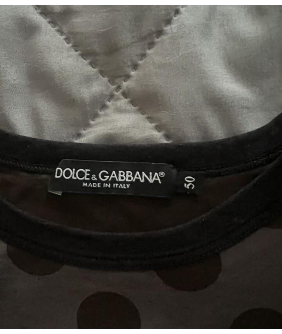DOLCE&GABBANA Антрацитовая хлопковая футболка, фото 3