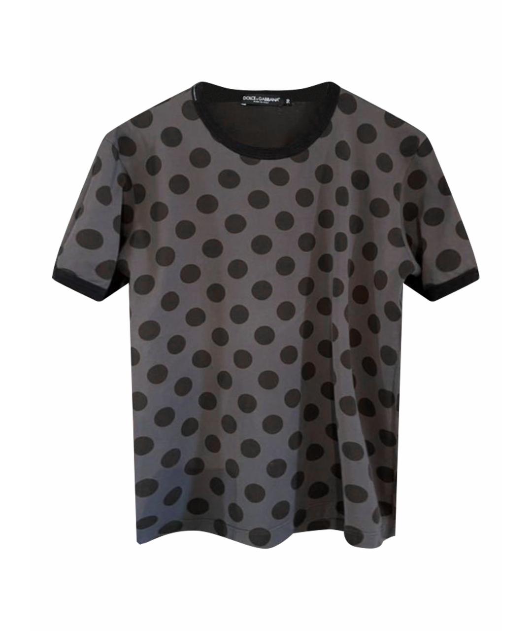 DOLCE&GABBANA Антрацитовая хлопковая футболка, фото 1