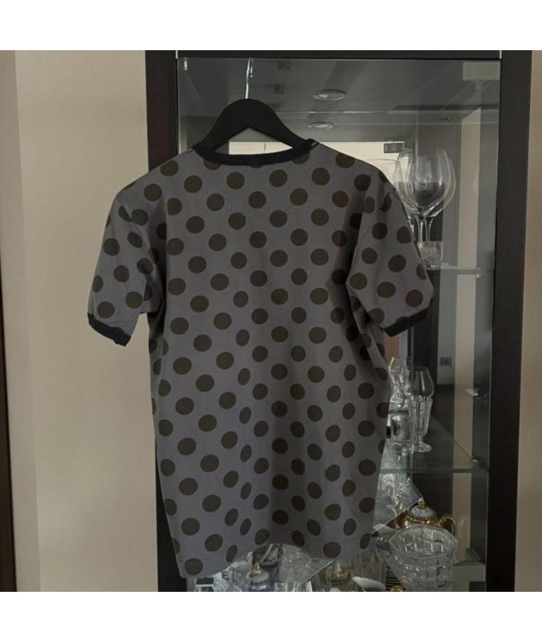 DOLCE&GABBANA Антрацитовая хлопковая футболка, фото 2