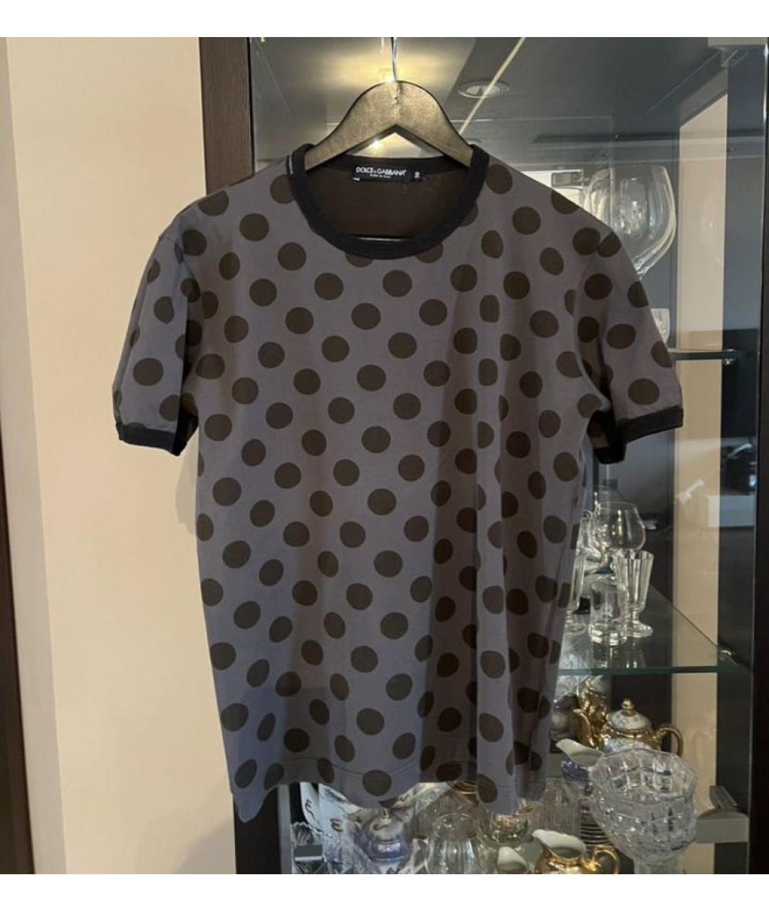 DOLCE&GABBANA Антрацитовая хлопковая футболка, фото 5