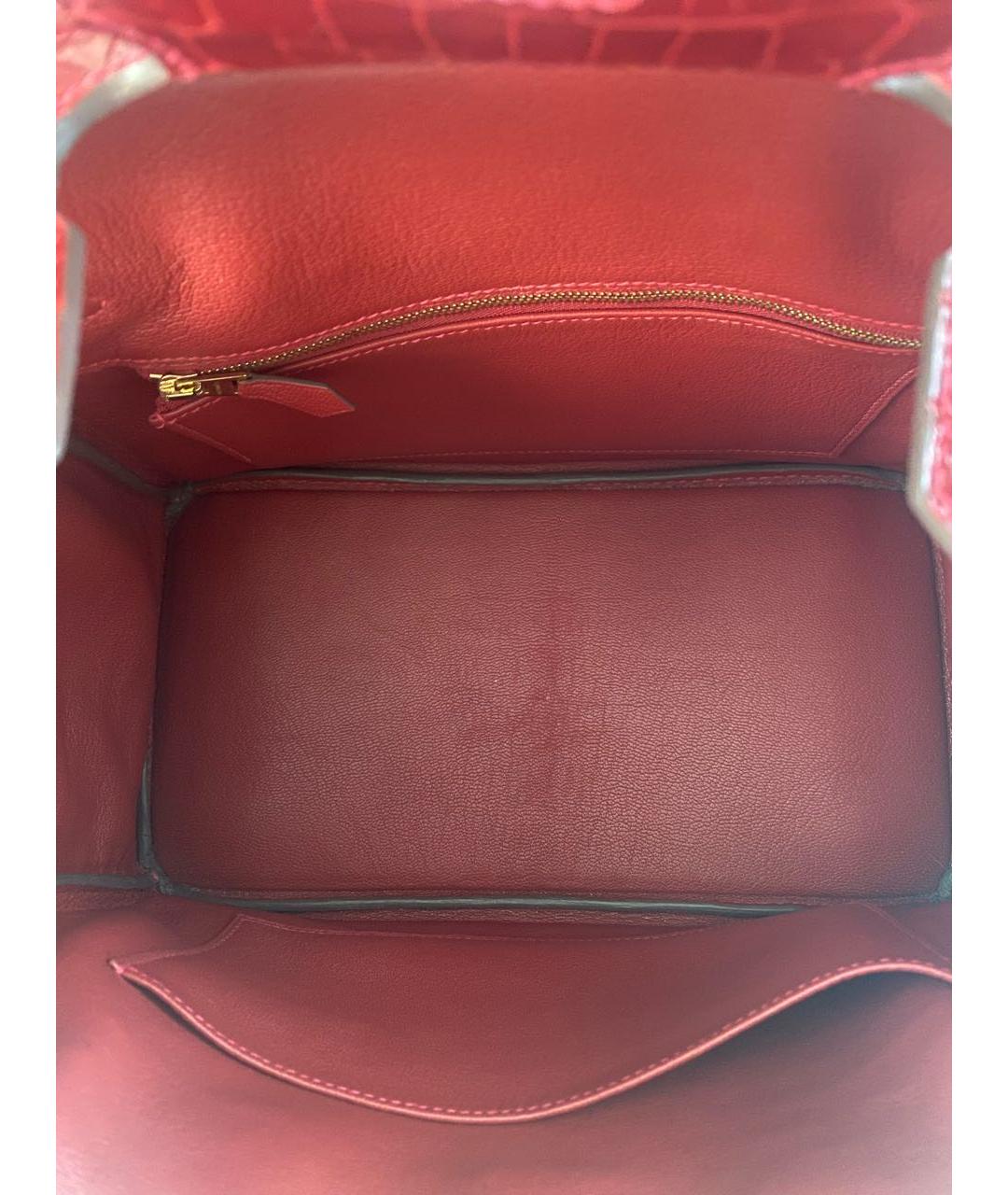 HERMES Красная кожаная сумка с короткими ручками, фото 6