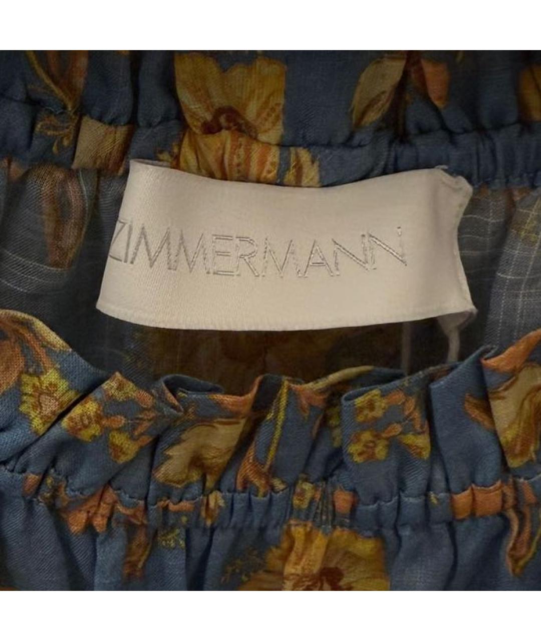 ZIMMERMANN Голубое хлопковое повседневное платье, фото 6