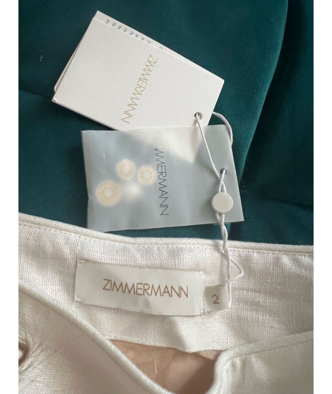 ZIMMERMANN Белая льняная юбка мини, фото 6