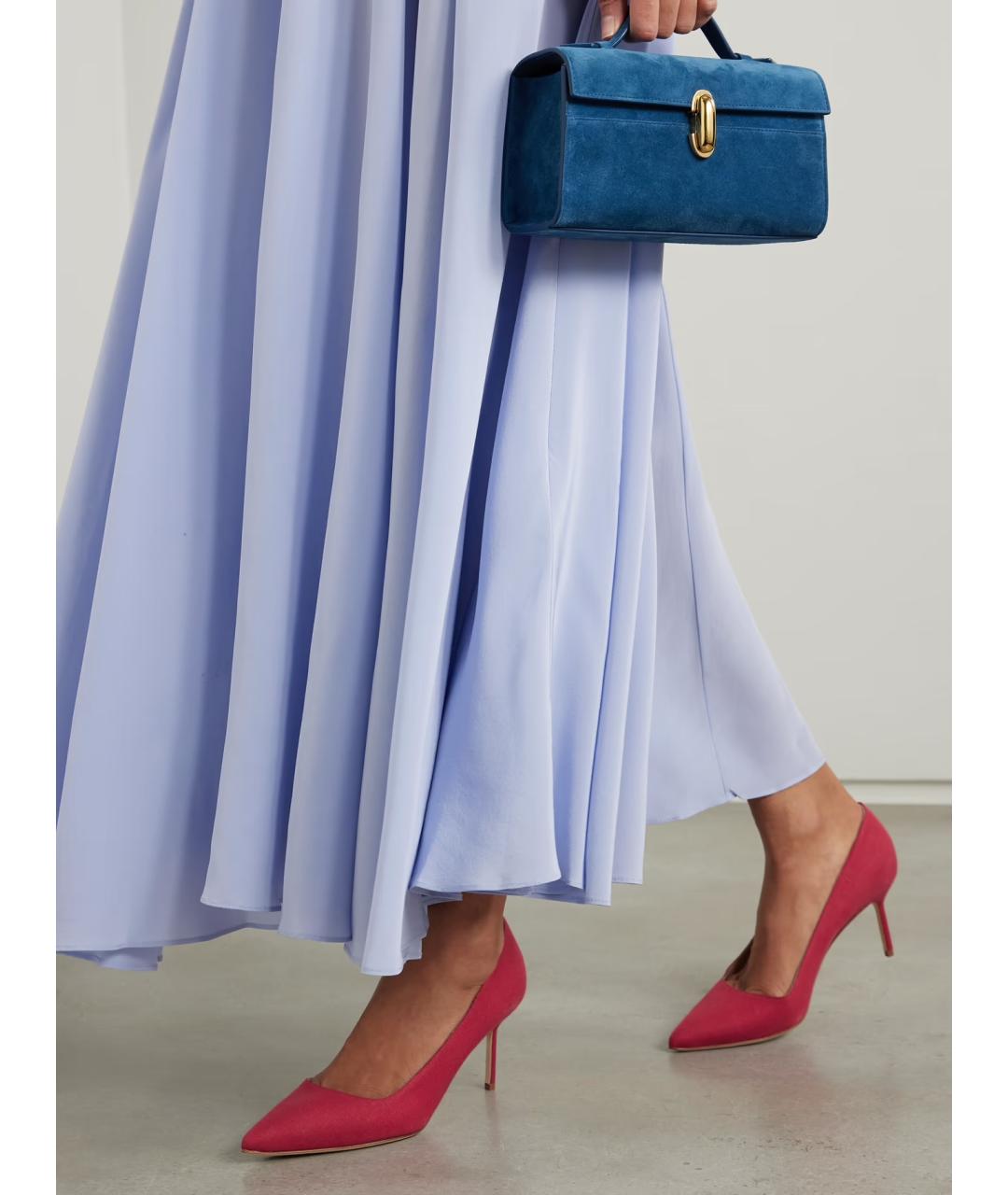 MANOLO BLAHNIK Красные текстильные туфли, фото 2