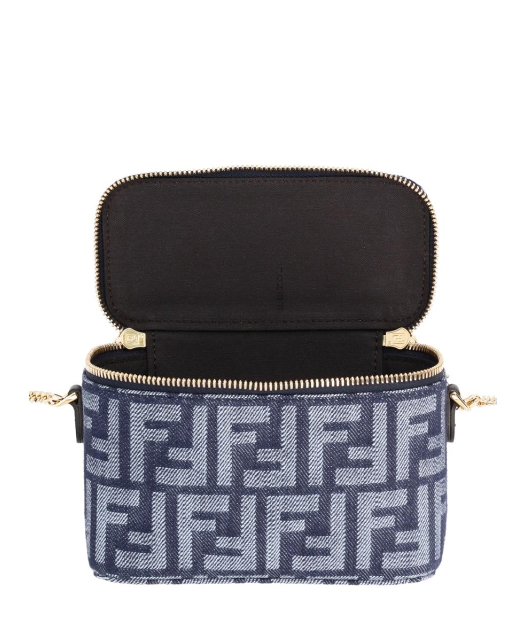 FENDI Синяя хлопковая сумка с короткими ручками, фото 3