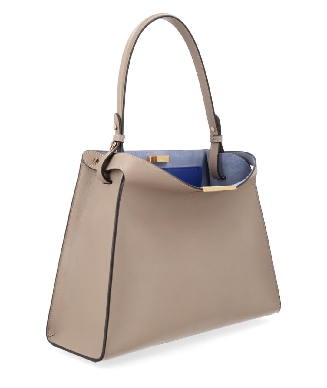 FENDI Бежевая кожаная сумка тоут, фото 4