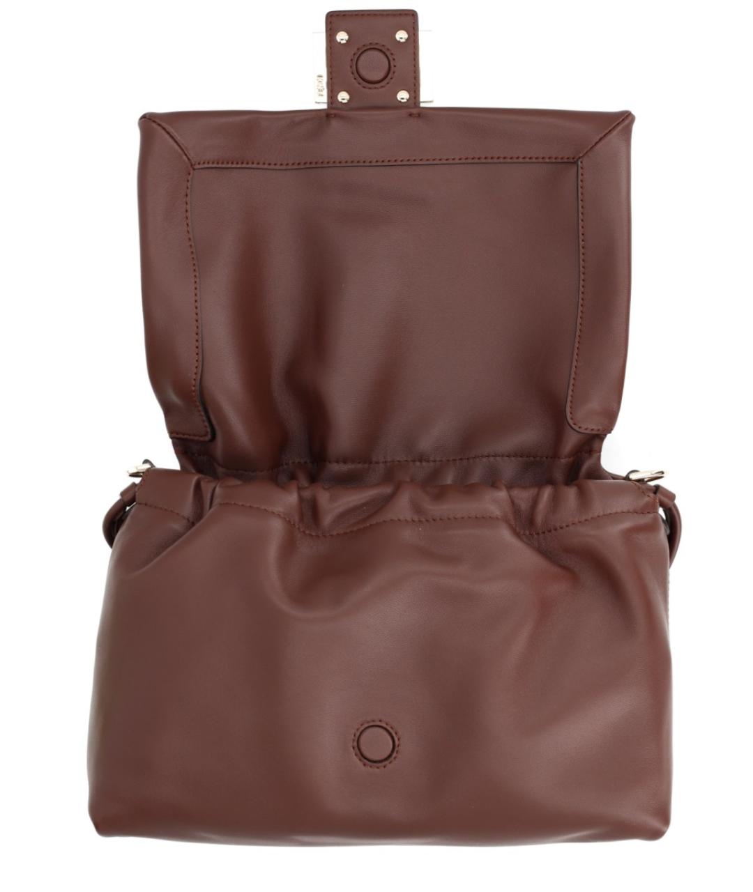 FENDI Коричневая кожаная сумка через плечо, фото 4