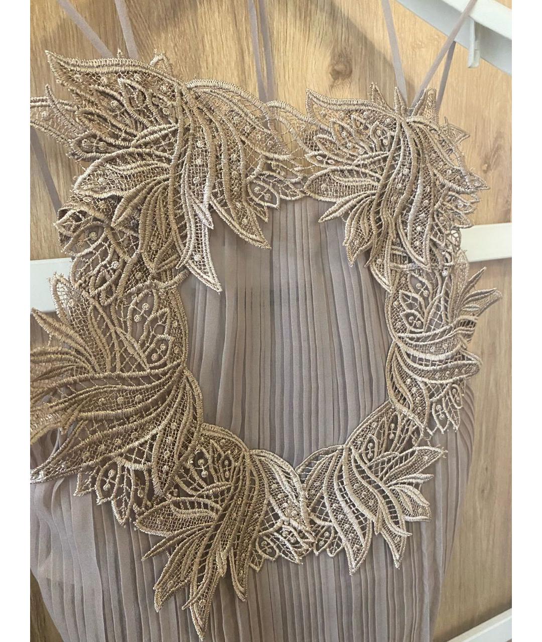 ALBERTA FERRETTI Серая шелковая блузы, фото 2