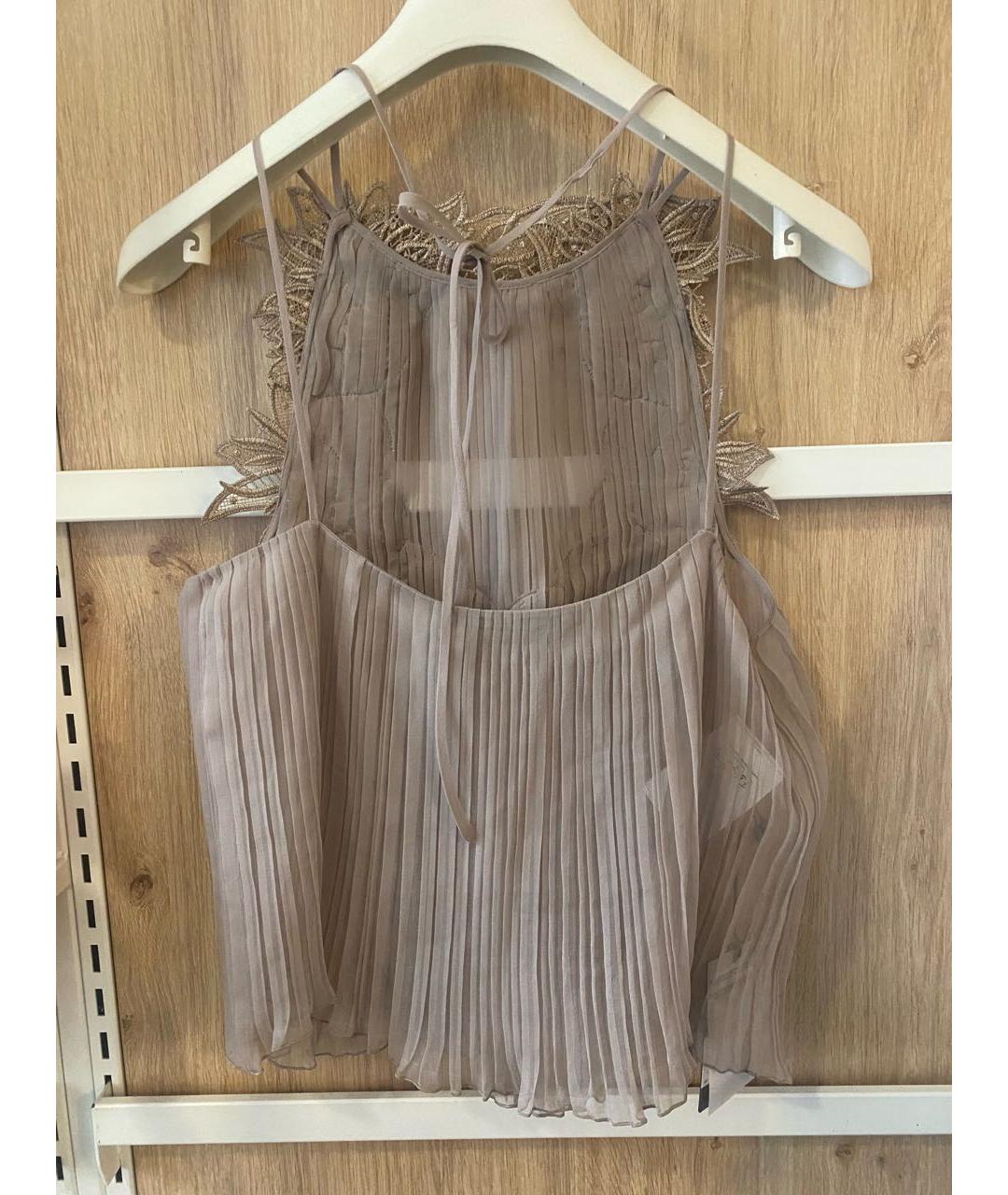 ALBERTA FERRETTI Серая шелковая блузы, фото 3