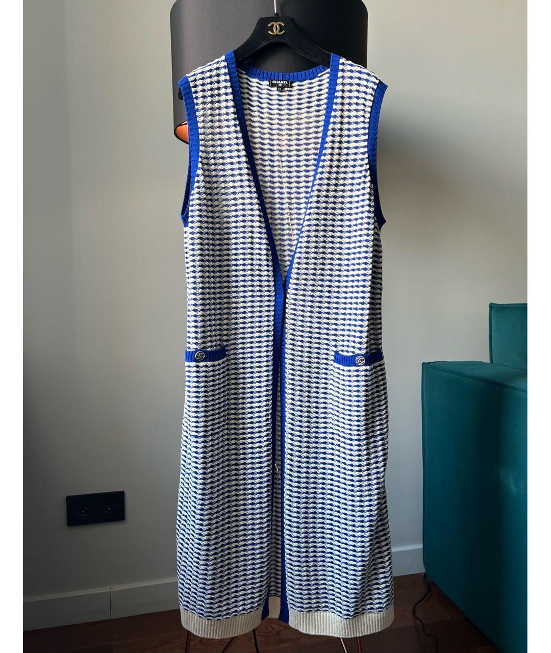 CHANEL Синее хлопковое платье, фото 2