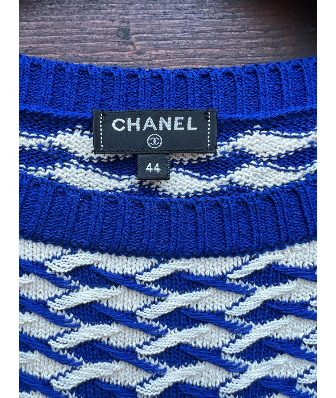 CHANEL Синее хлопковое платье, фото 5