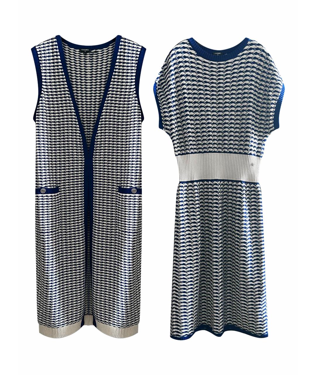 CHANEL Синее хлопковое платье, фото 1