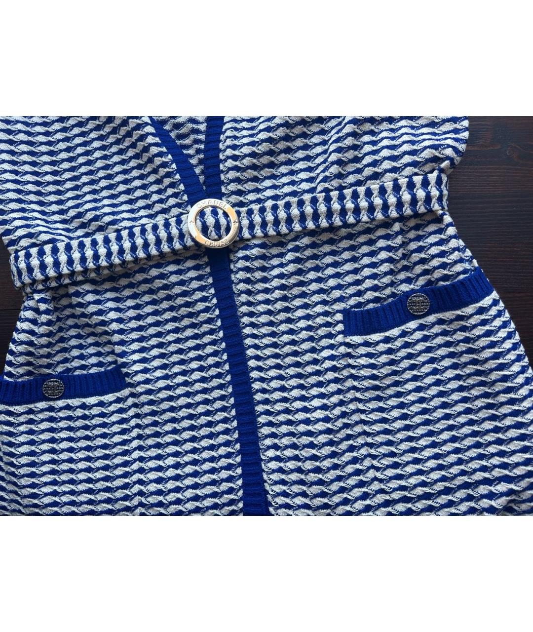 CHANEL Синее хлопковое платье, фото 3