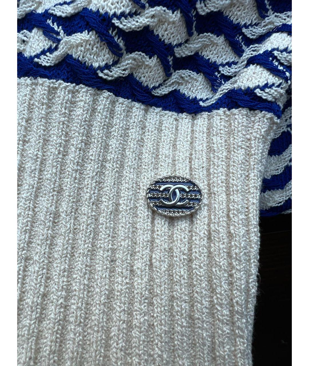 CHANEL Синее хлопковое платье, фото 4