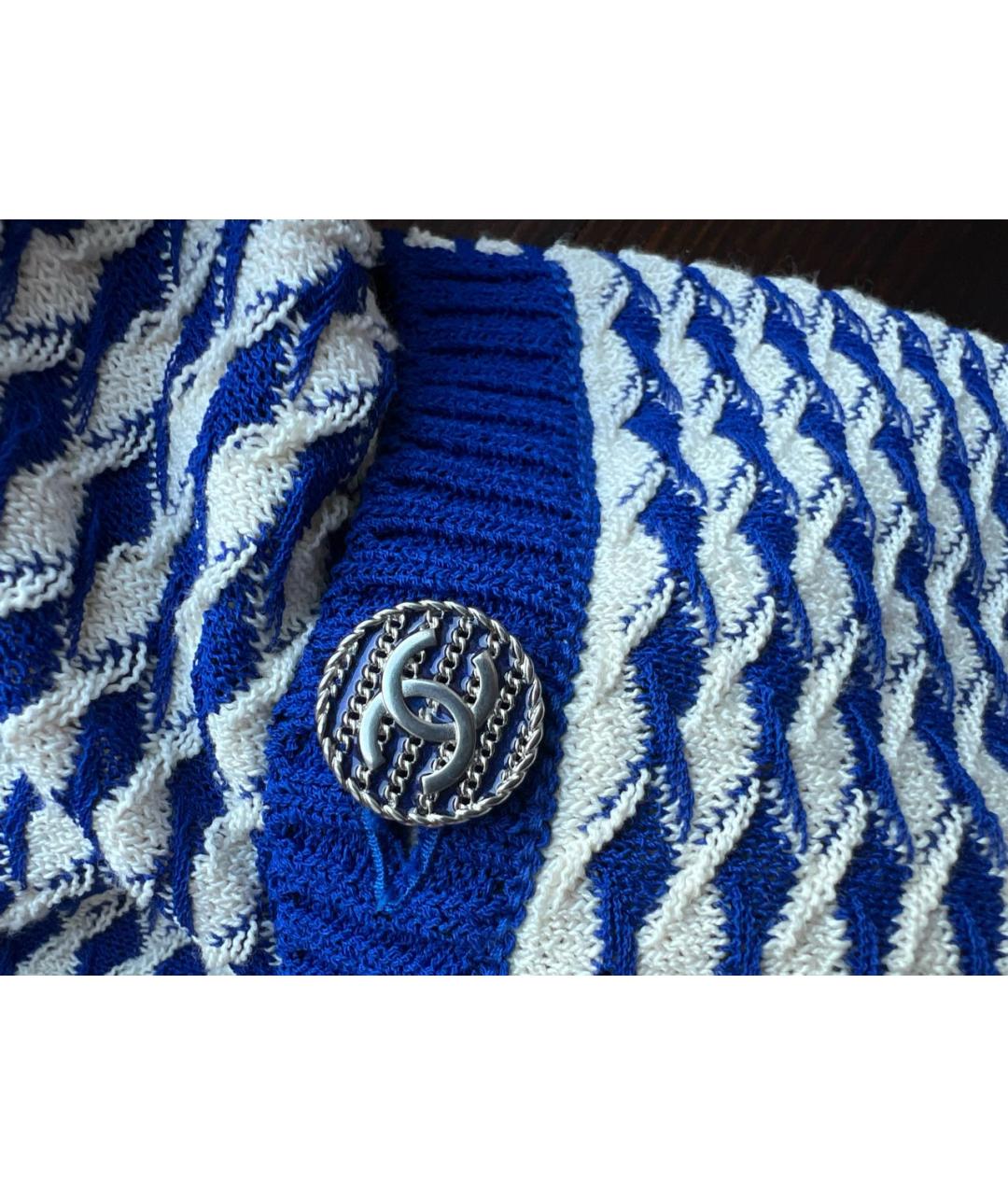 CHANEL Синее хлопковое платье, фото 6