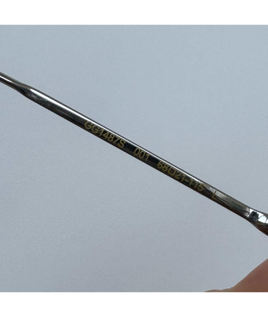 GUCCI Золотые металлические солнцезащитные очки, фото 5