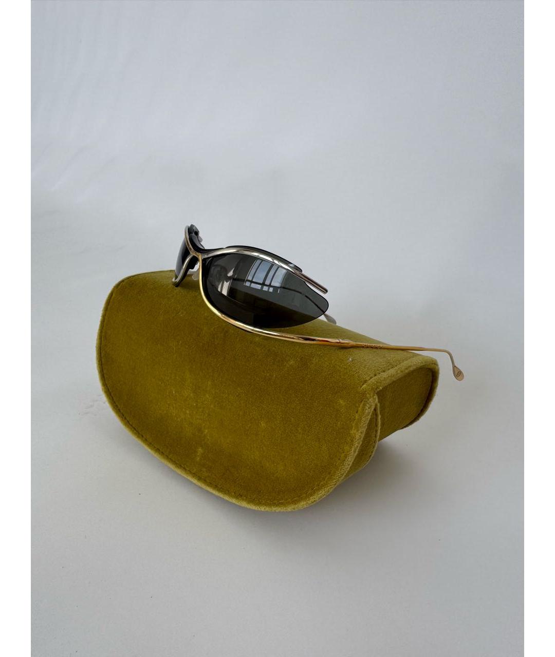GUCCI Золотые металлические солнцезащитные очки, фото 9