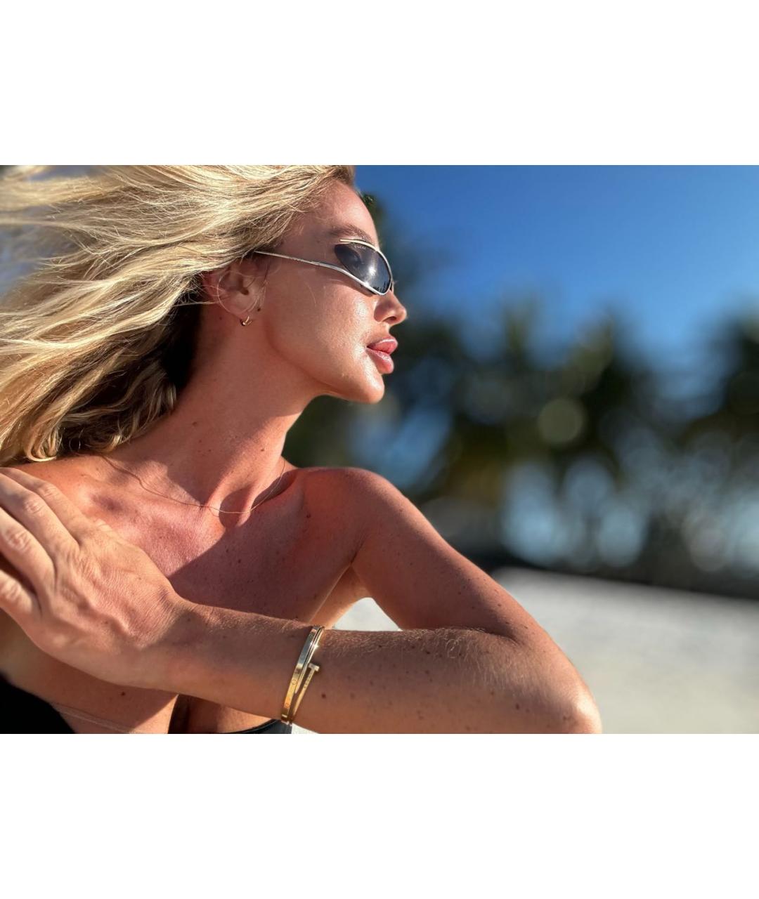 GUCCI Золотые металлические солнцезащитные очки, фото 6