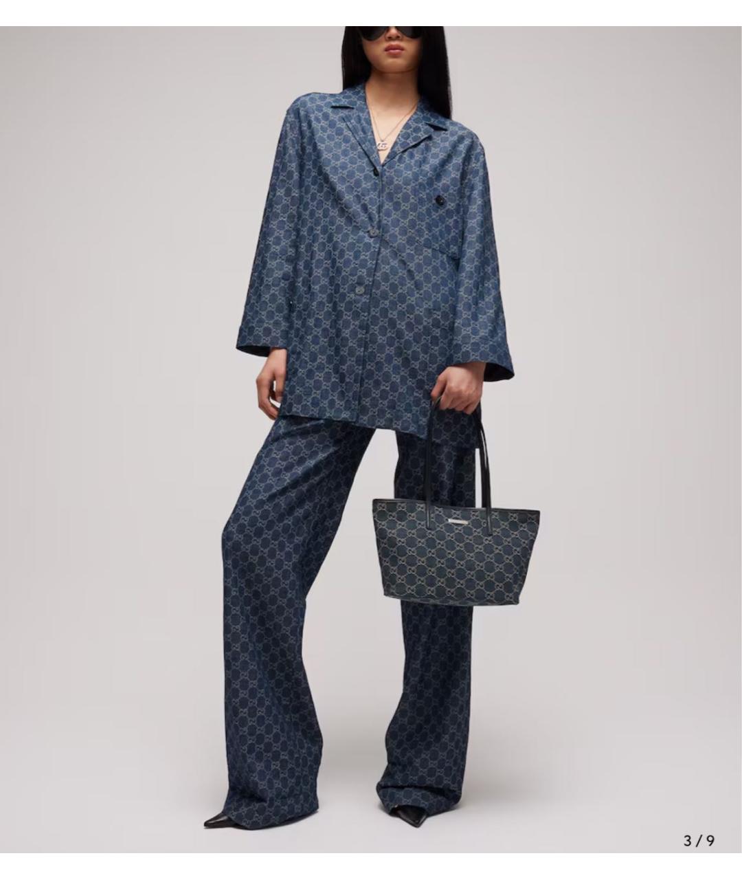 GUCCI Синяя сумка тоут, фото 3