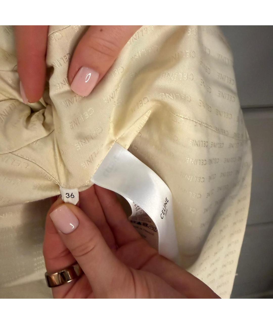 CELINE Бежевый шерстяной жакет/пиджак, фото 5