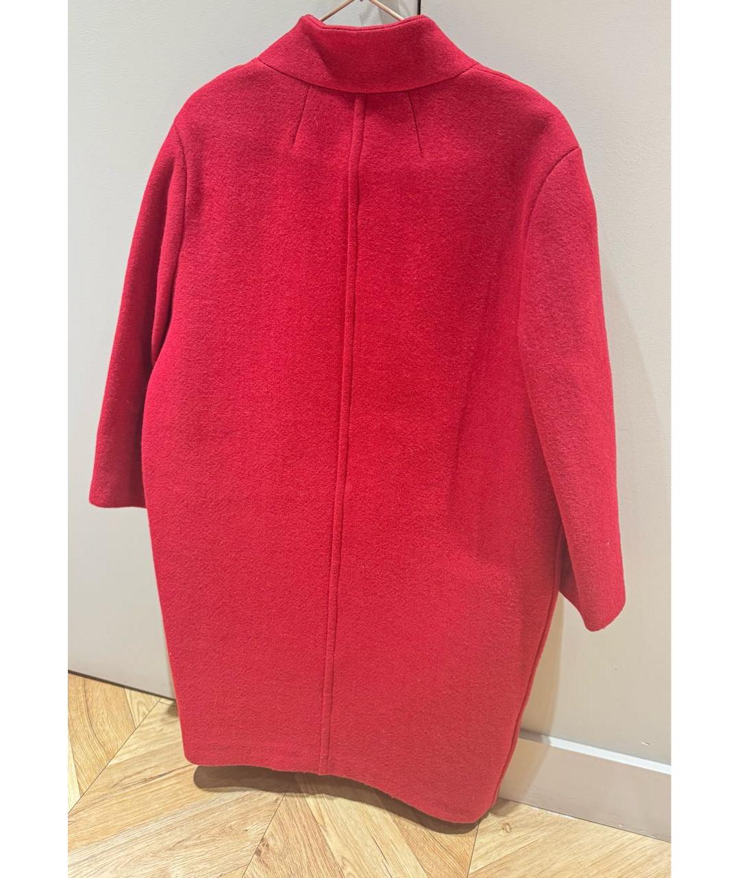 PINKO Бордовое шерстяное пальто, фото 2