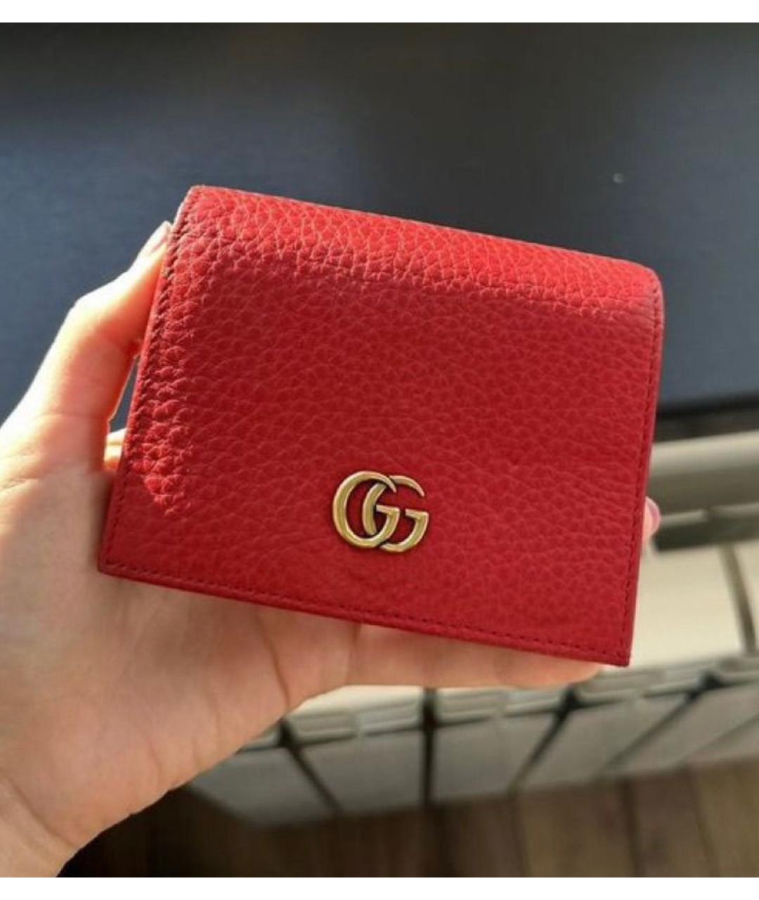 GUCCI Красный кожаный кошелек, фото 4
