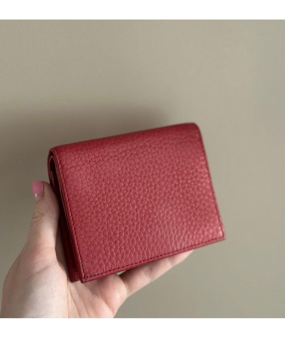 GUCCI Красный кожаный кошелек, фото 3
