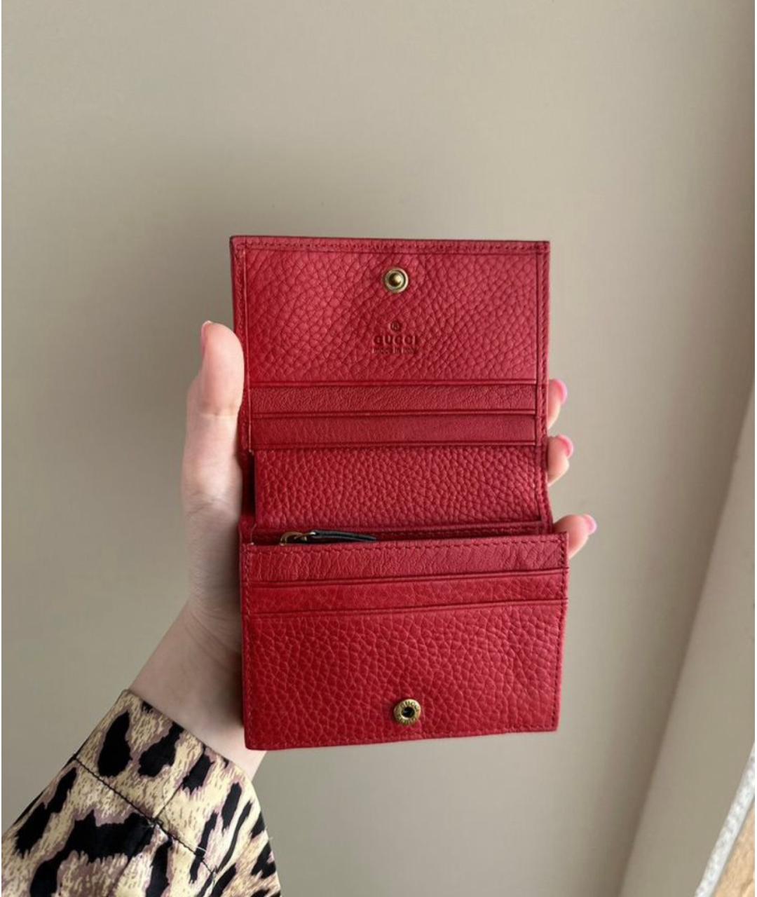GUCCI Красный кожаный кошелек, фото 2