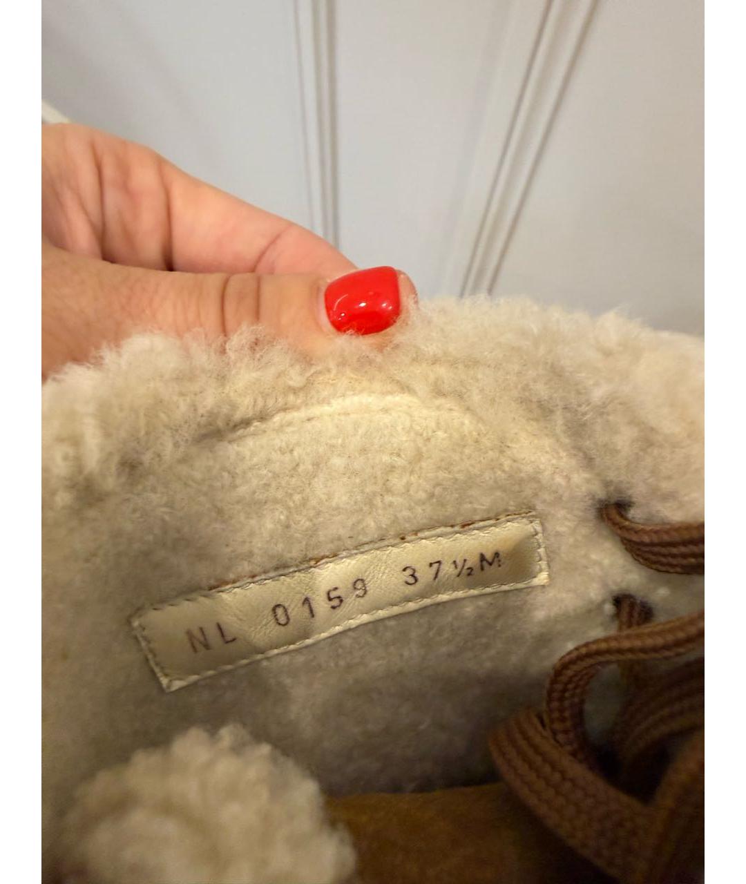 LOUIS VUITTON Коричневые замшевые ботинки, фото 7