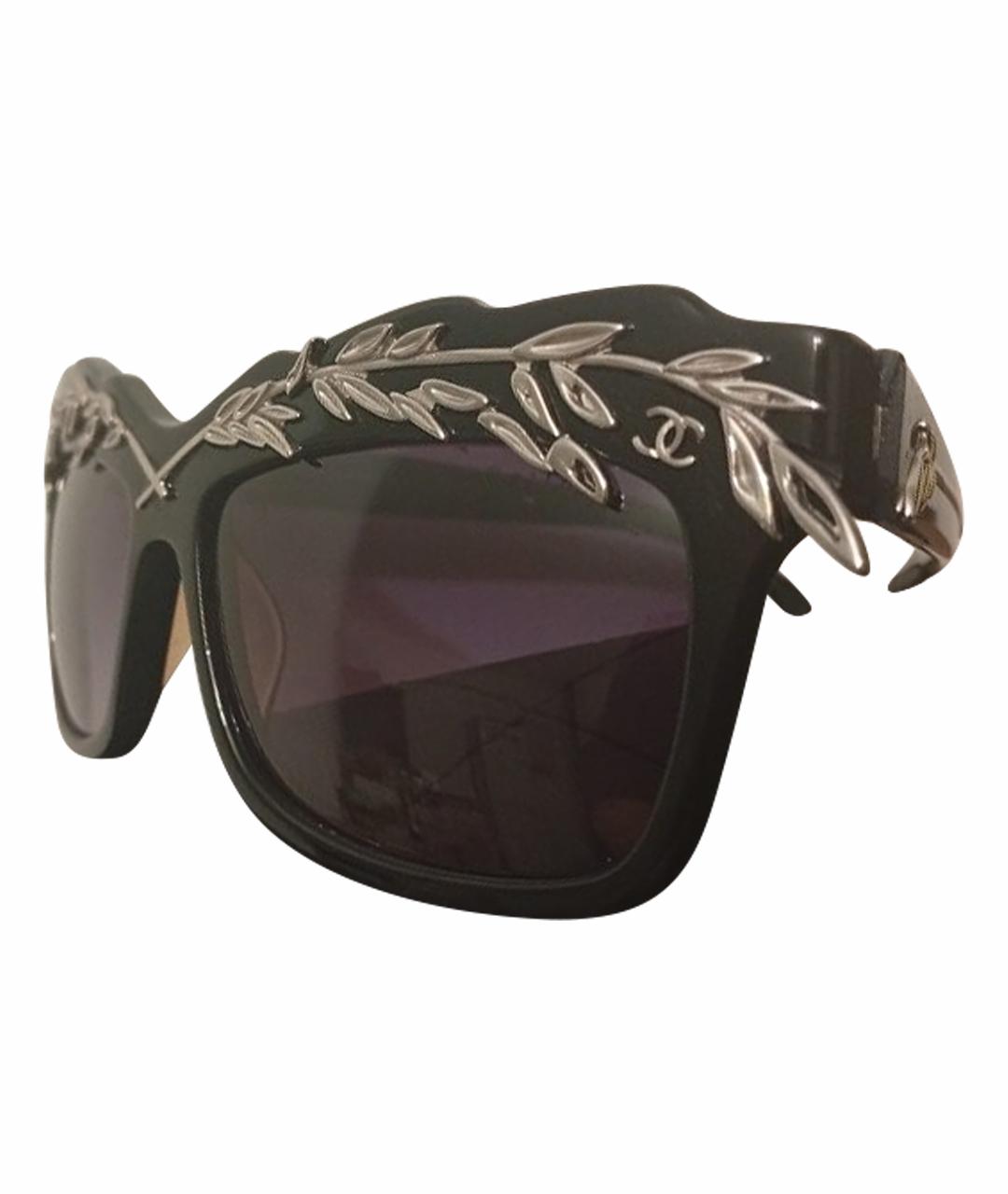CHANEL Черные пластиковые солнцезащитные очки, фото 1