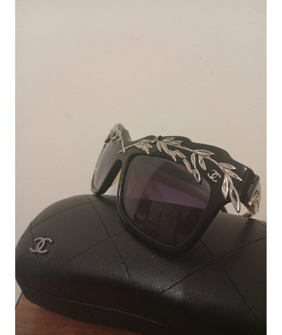 CHANEL Черные пластиковые солнцезащитные очки, фото 6