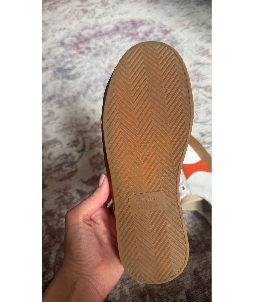 CELINE Белые кожаные кеды, фото 5