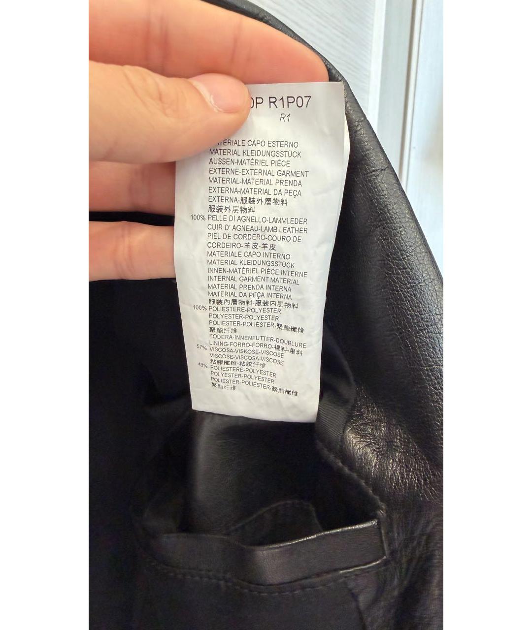 EMPORIO ARMANI Черная кожаная куртка, фото 7