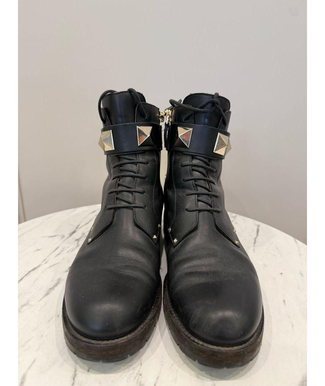 RED VALENTINO Черные кожаные ботинки, фото 7