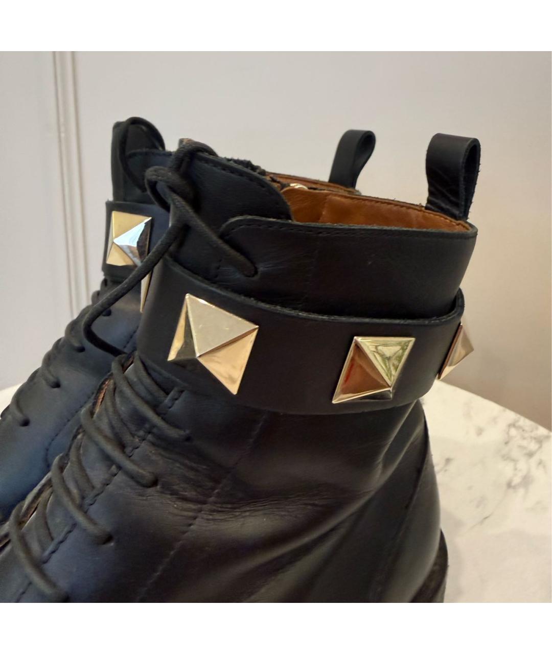 RED VALENTINO Черные кожаные ботинки, фото 6