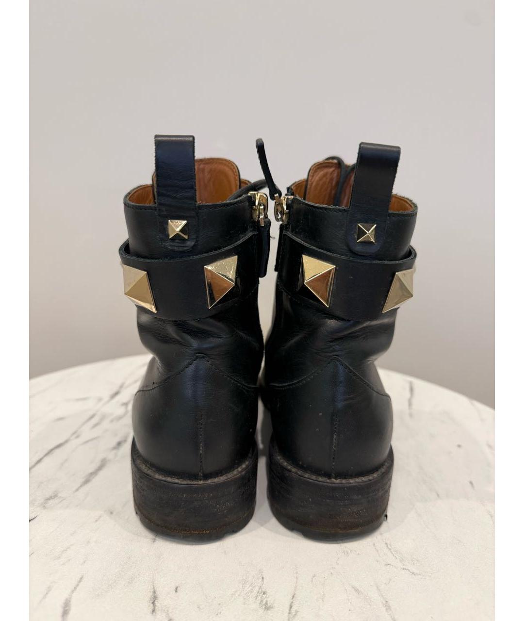 RED VALENTINO Черные кожаные ботинки, фото 4