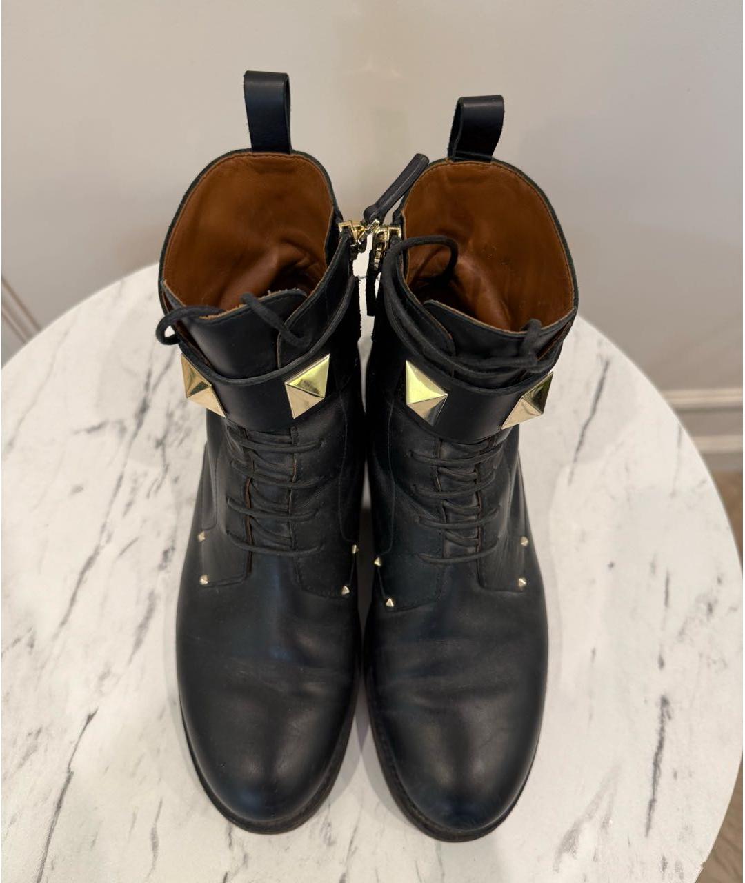 RED VALENTINO Черные кожаные ботинки, фото 2