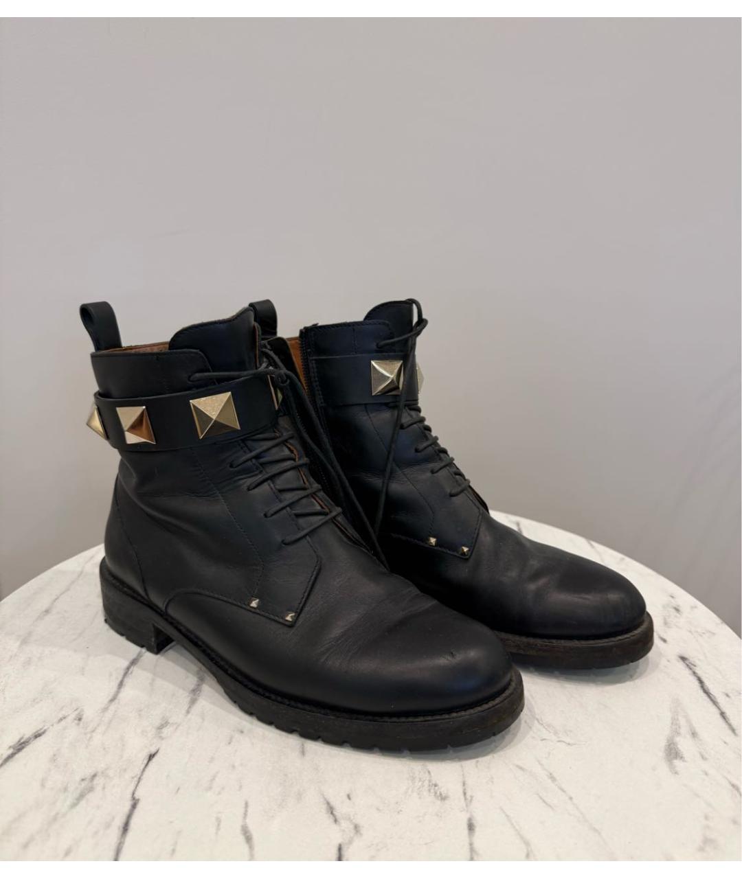 RED VALENTINO Черные кожаные ботинки, фото 8