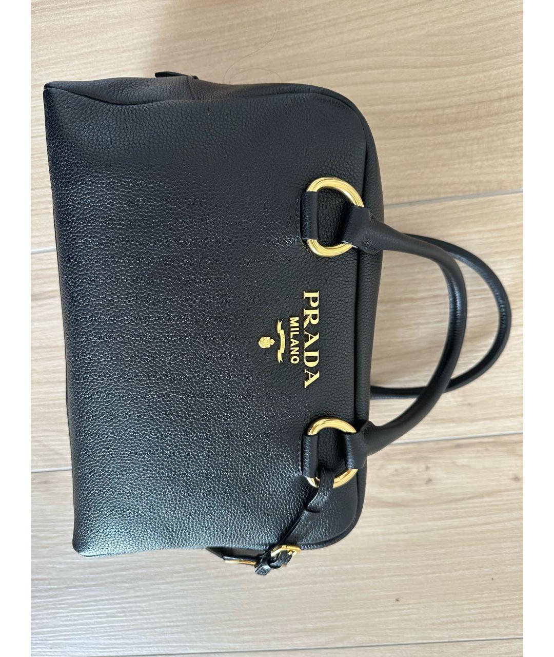 PRADA Черная кожаная сумка с короткими ручками, фото 8