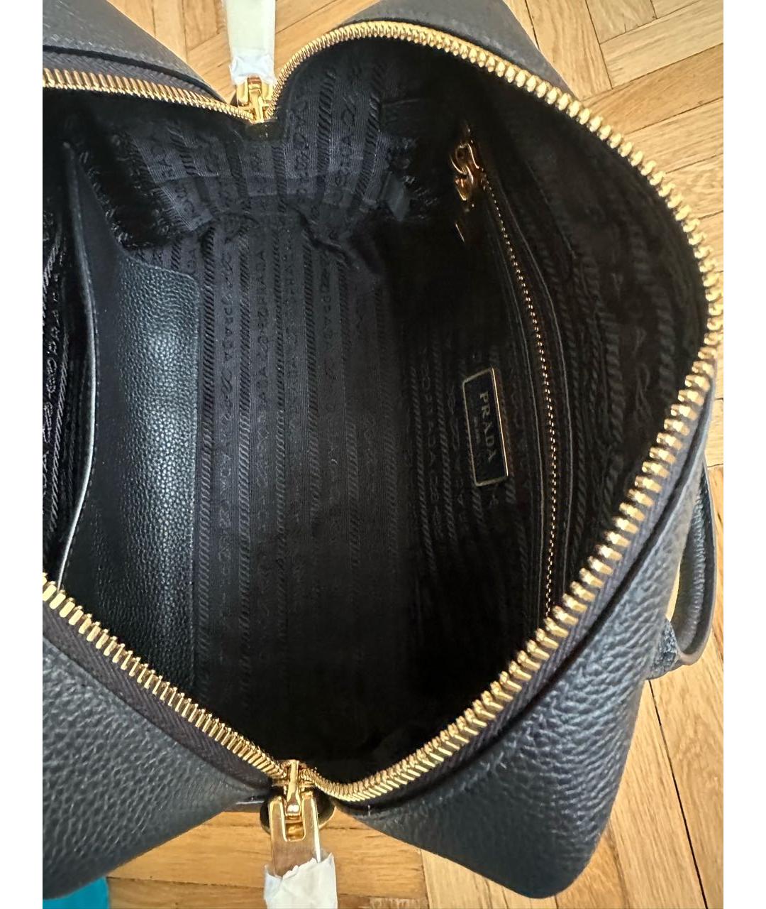 PRADA Черная кожаная сумка с короткими ручками, фото 6