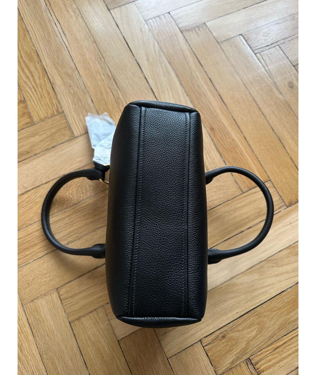 PRADA Черная кожаная сумка с короткими ручками, фото 4