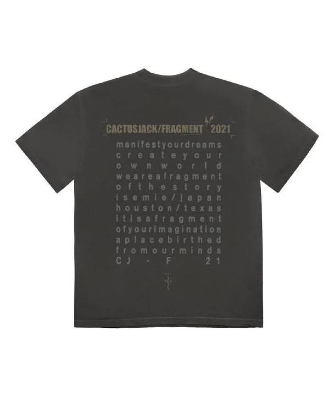 CACTUS JACK BY TRAVIS SCOTT Антрацитовая хлопковая футболка, фото 2