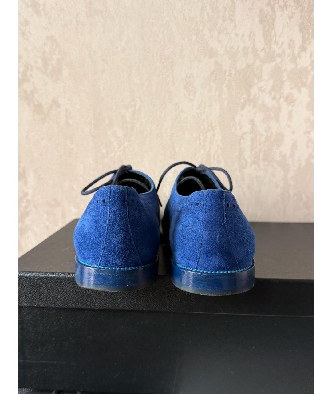 MANOLO BLAHNIK Темно-синие замшевые туфли, фото 4