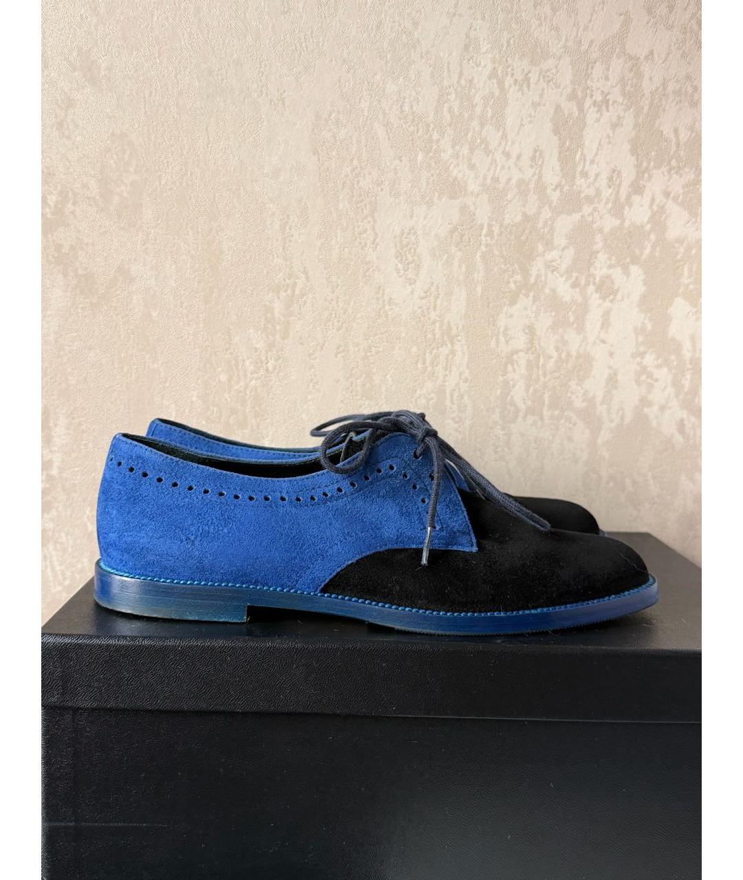 MANOLO BLAHNIK Темно-синие замшевые туфли, фото 5