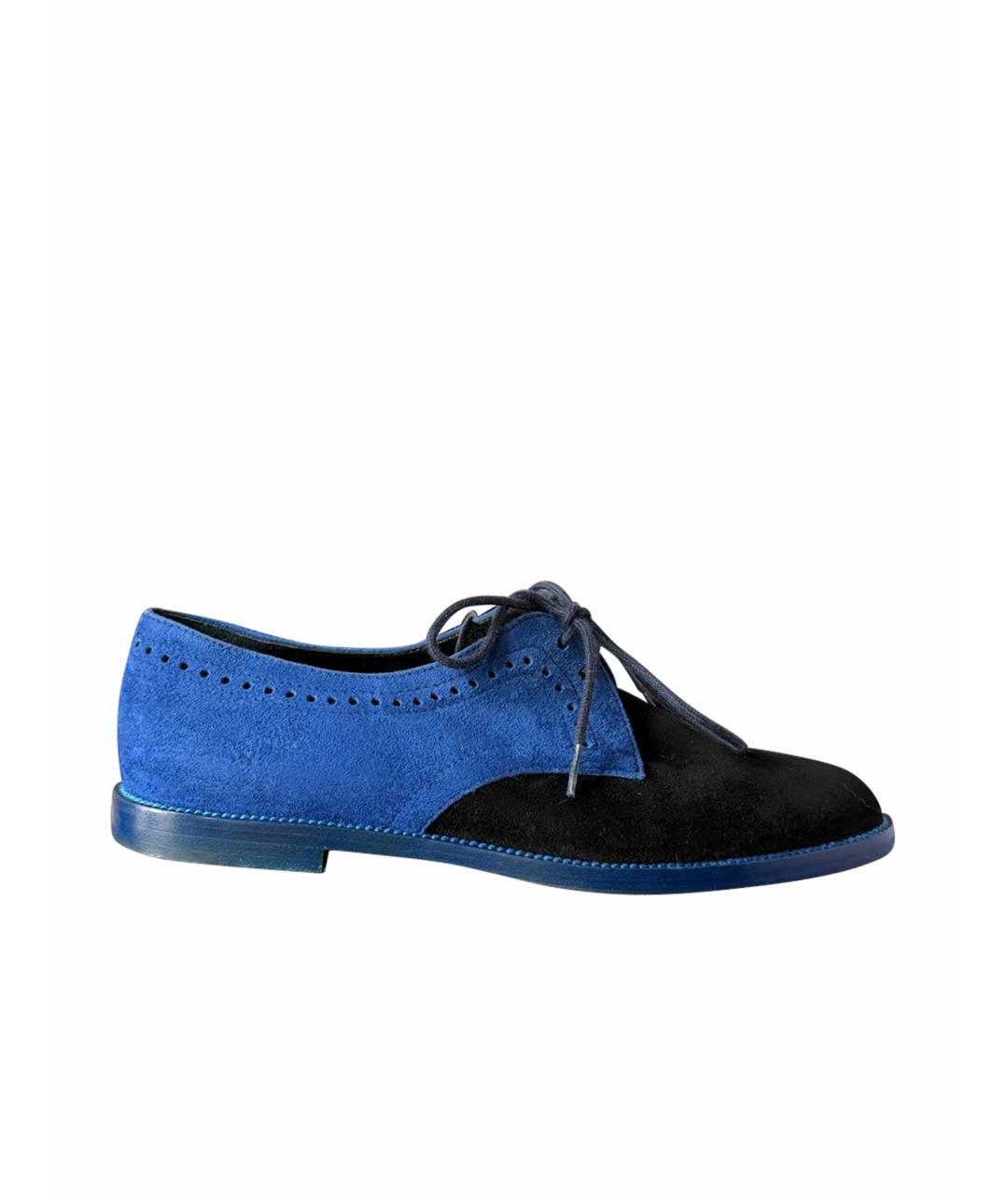 MANOLO BLAHNIK Темно-синие замшевые туфли, фото 1